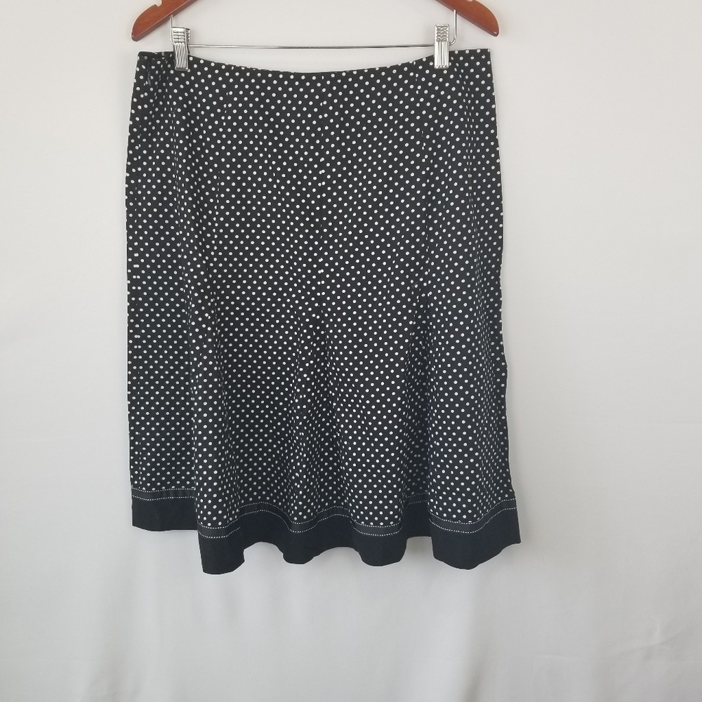 Robbie Bee Black Polka Dot Swing Skirt